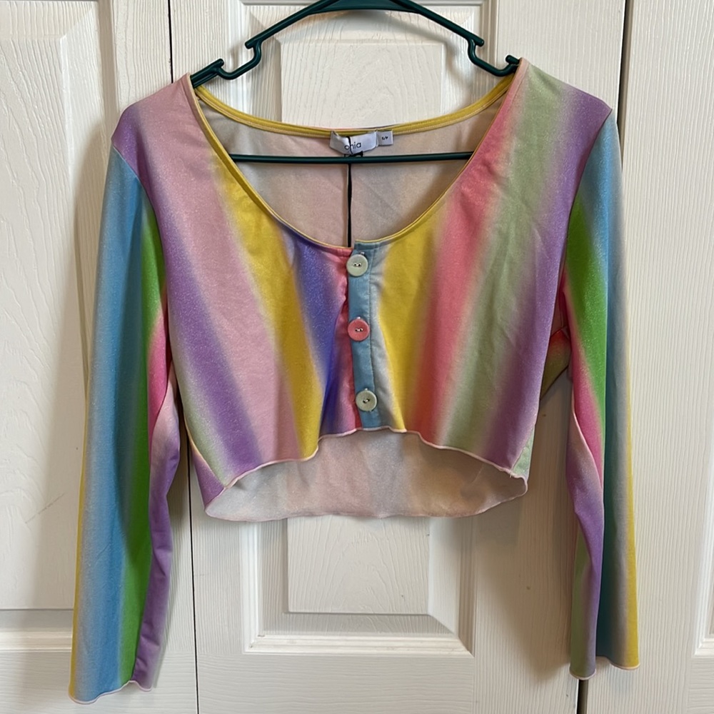 NWT Onia Layla Shimmer Crop Top - Picture 6 of 10